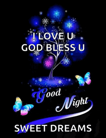 i love u god bless u good night sweet dreams poster