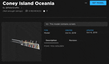 a model of coney island oceania is being displayed on a website