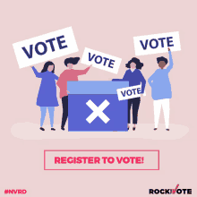 a sign that says register to vote on it