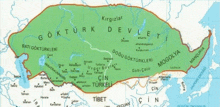 a map showing the borders of the gokturk devleti and mongolia