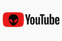 a youtube logo with an alien in the corner
