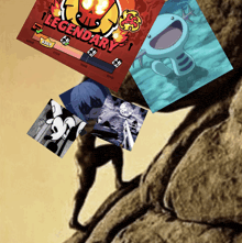 a poster that says legendary is surrounded by other posters