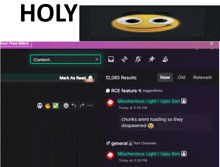 a screenshot of a computer screen with the words holy above it