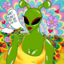 a drawing of a green alien holding a piece of paper that says what planet are we on sis