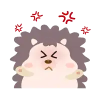 an illustration of an angry hedgehog with red angry symbols around it