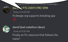 a screenshot of a discord conversation between david and ftc