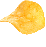 a potato chip is floating in the air with a white background