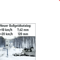 a sign that says neuer bubgeldkatalog with a picture of a tank in the snow