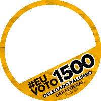 a yellow and black sticker that says eu voto 1500