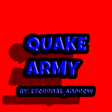 a red background with quake army by eternal andrew