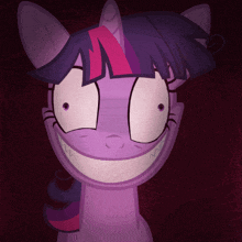 twilight sparkle from my little pony is smiling with a purple background