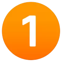 an orange circle with the number 1 on it