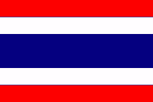 the flag of thailand is red , white and blue with a blue stripe in the middle .