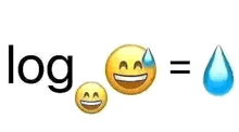 a smiley face with a sweaty face and a blue drop of water .