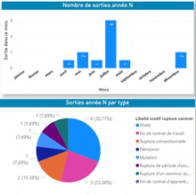 a pie chart showing the number of sorties année n