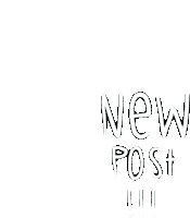 a white background with the words " new post " on it