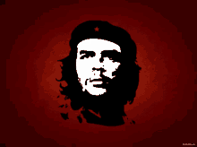 a picture of che guevara with a red star on his hat