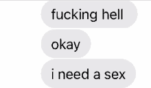 a text message that says i need a sex