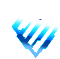 a blue and white diamond shaped logo with the letter w on it