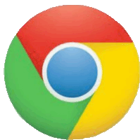 a google chrome logo with red green and yellow colors