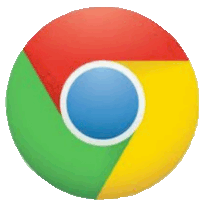 a google chrome logo with red green and yellow colors