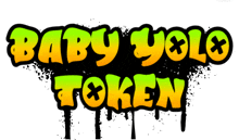 a logo for baby yolo token has graffiti style letters on a white background