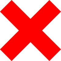 a red cross on a white background that looks like a x