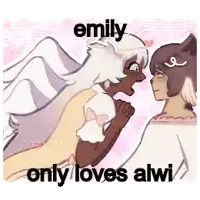 emily only loves alwi is written on a picture of two angels