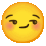 a pixel art of a yellow smiley face with a smirk on it .