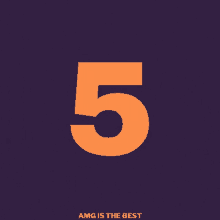 an orange number 5 on a purple background with amg is the best written below it