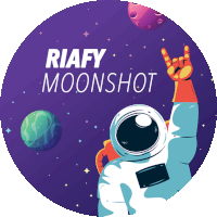 an illustration of an astronaut with the words riafy moonshot