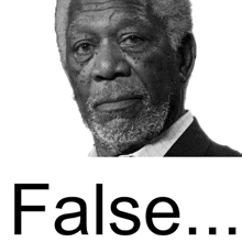 a black and white photo of an older man with the word false below him