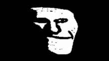 a black and white picture of a troll face