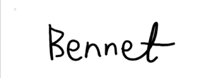 a white background with the name bennet written in black