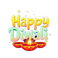 a sign that says happy diwali with a candle