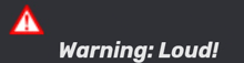 a warning sign with a red triangle and the text warning loud