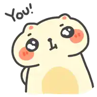 a cartoon drawing of a cat pointing at the viewer with the words " you " below it