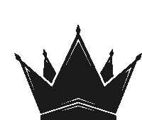 a black crown with a white stripe on the bottom of it