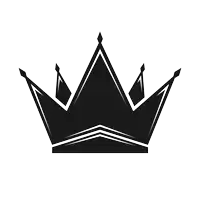 a black crown with a white stripe on the bottom of it