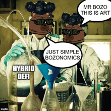 mr bozo is talking about hybrid defi in a lab