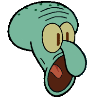 a cartoon drawing of squidward from spongebob squarepants with his mouth wide open