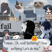 a collage of cartoon characters with the words fail on top