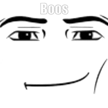 a black and white drawing of a person 's face with the words boos written above it