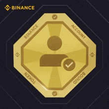 a coin that says binance on it with a check mark