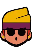 a cartoon character wearing sunglasses and a yellow hat with a surprised look on his face .
