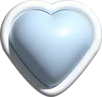 a light blue heart with a white border