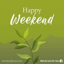 a green background with the words happy weekend