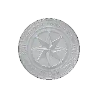 a silver coin with a compass on it and the year 1813
