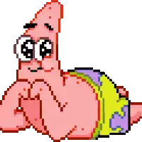 a pixel art of patrick star from spongebob squarepants laying down