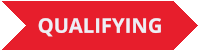 a red arrow with the word qualifying in white letters